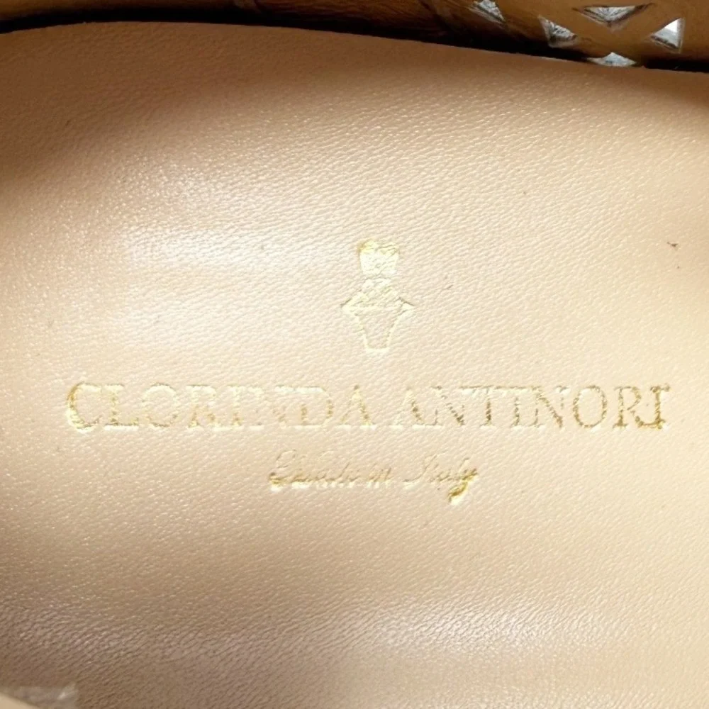 Clorinda Antinori The Zoe‎ Viking Bianco Leather Cutout Sneaker 38 (US 8)